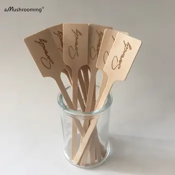 

Bar Cafe Disposable Cocktail Coffee Stirrers Engraved Cold Hot Beverage Wooden Stir Sticks Restaurant Food Signs Steak Markers