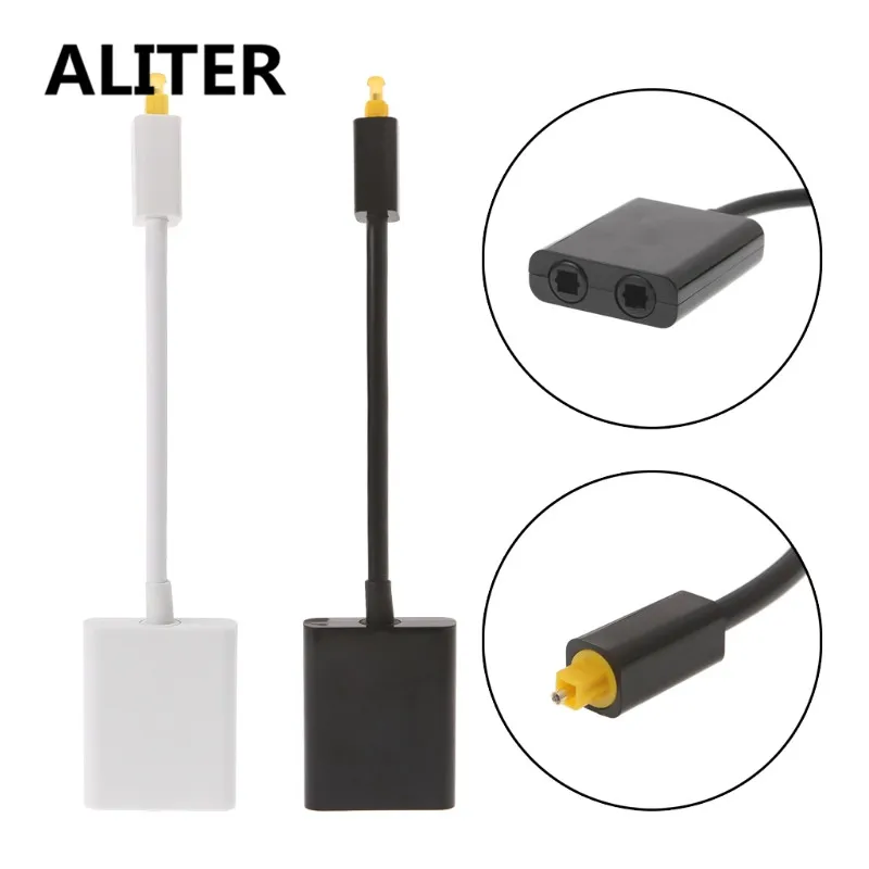 ALITER Цифровой оптический аудио кабель сплиттер адаптер 2 Way SPDIF Toslink 1 в из
