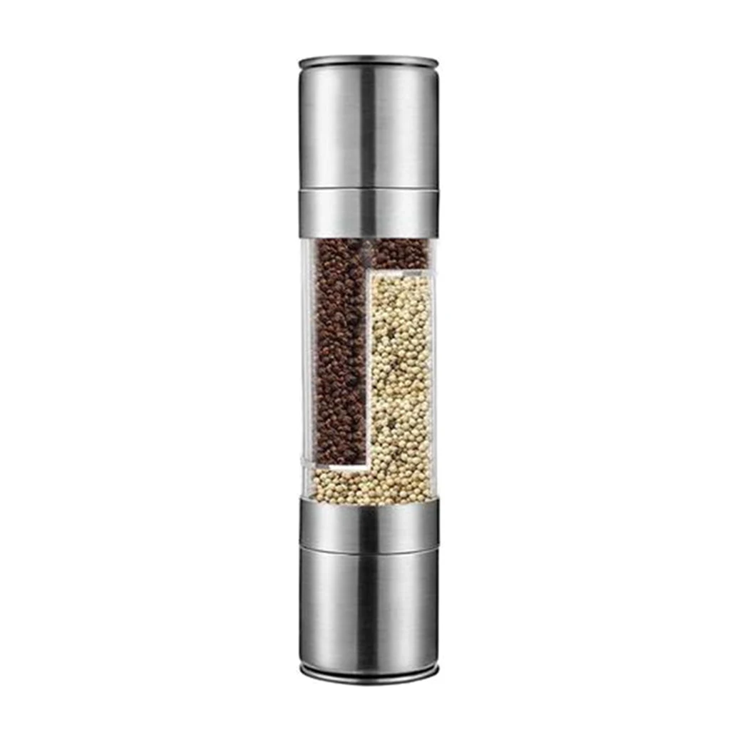 2 in 1 Pepper Grinder Salt Grinder Mill, Stainless Steel Adjustable Coarseness(Coarse to Fine) - - Easy to Use and Clean