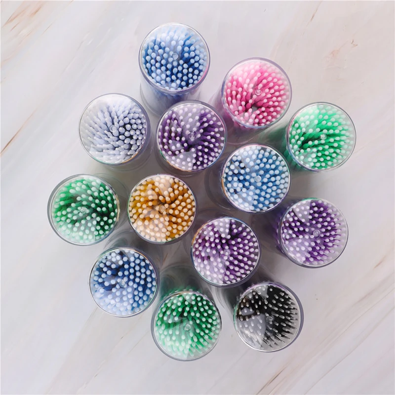 Одноразовые кисти для макияжа 100 шт./упак. тампон Microbrushes наращивание ресниц прочный Micro отдельных Аппликаторы ватный тампон