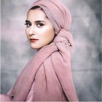 

Women Plain Bubble Chiffon Scarf Hijab Wrap Printe Solid Color Shawls Headband Muslim Hijabs Scarves/Scarf