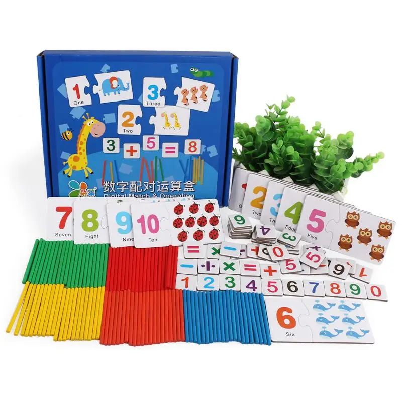 Дошкольные деревянные развивающие игрушки, познавательное время, цифровое управление, сопряжение ребенка, Ранние обучающие приспособления, математические игрушки для детей