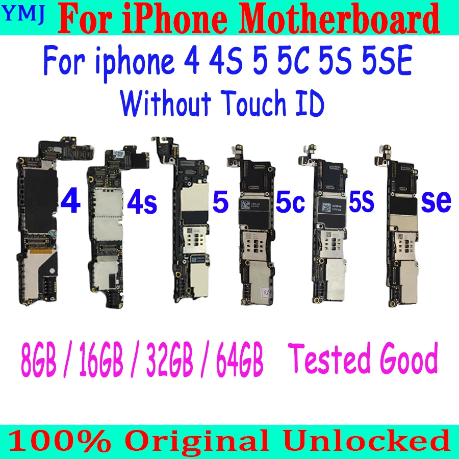 Заводская разблокированная материнская плата для iphone 4 4S 5 5C 5S SE с системой IOS 100%