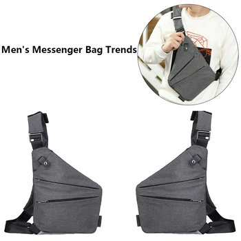 

New Waterproof Personal Shoulder Pocket Bags Business Personal for Men New Left & Right Rain Durable Gray Classical Bags