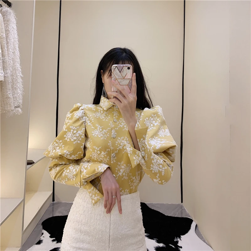 WHITNEY WANG, блузки,, Весенняя мода, винтажная, кружевная, сетчатая, с вышивкой, с пышными рукавами, блузка, для женщин, Blusas, для офиса, для девушек, рубашка, Топ