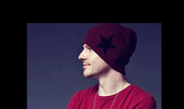 Новые мужские пятизвездочные вязанные шапочки Skullies Bea Женская шерстяная шапка "хип-хоп" Кепка сохраняющая тепло дешевая однотонная хижина горра