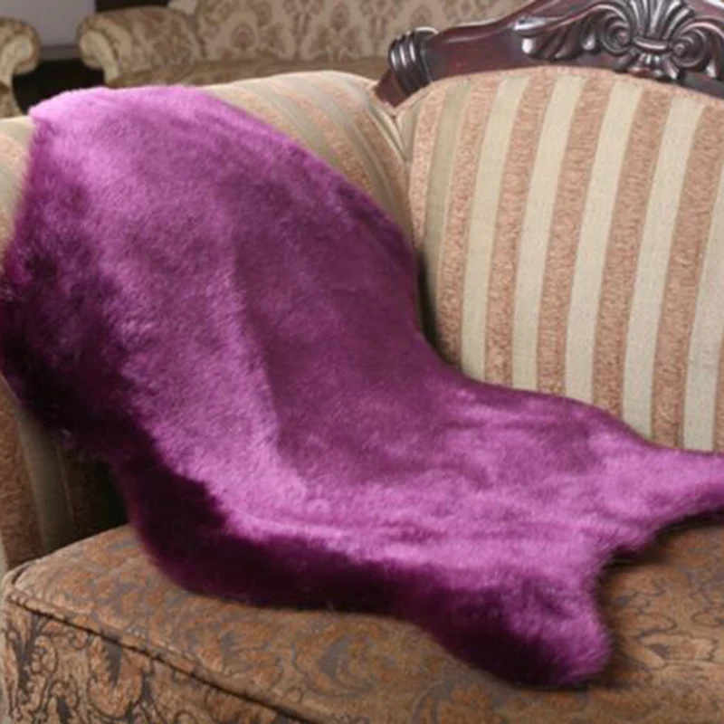 Чехол для стула из искусственной овчины, мягкий коврик для дивана, ковер, подушка, мохнатый маятниковый коврик, сплошной цвет, кожа, мех, пушистые коврики, одеяло для спальни