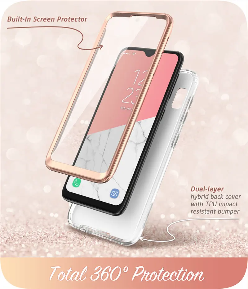 Чехол для samsung Galaxy A10e( выпуск) i-Blason Cosmo Full-блеск для тела мраморный бампер чехол со встроенным протектором экрана