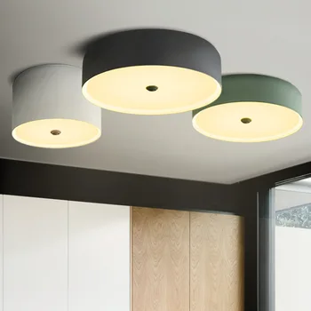 

Nordic Modern Living Room LED Ceiling Light Round Bedroom Light Simple Iron Restaurant Lamp Cafe Lamp Free Shipping LED Bulbs AC