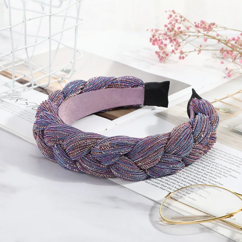 Модные cкручивание плетение волос Twist weaving женские повязки для волос женские головные уборы фиолетовые аксессуары для волос - Цвет: purple