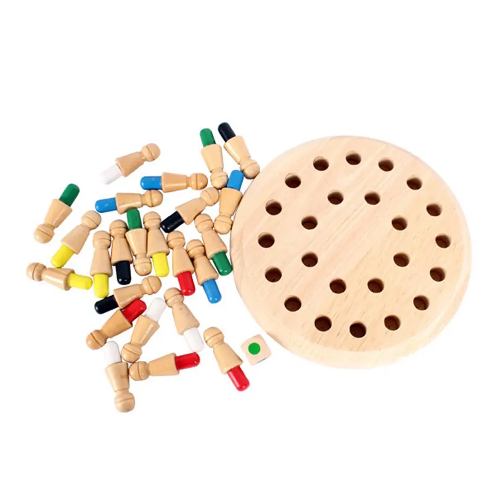 

2019 NEW Kids Memory Match Stick Chess Wooden Chess Checkers Board Game Family Party Game Puzzle Baby Educational Toys