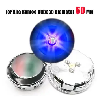 

60mm LED Floating Car Wheel Hub Caps Plug and Play Waterproof Blue Lighted Wheel Center Hubcap Emblem for Alfa 156 147 - ECUTOOL