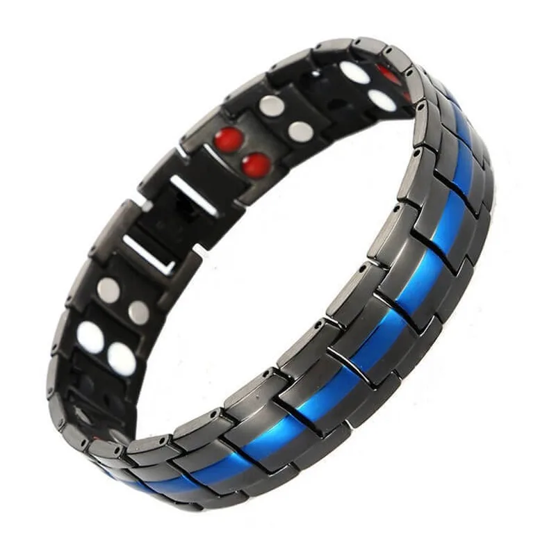 Mens Titanium Steel Therapy Bracelet with Double Strong