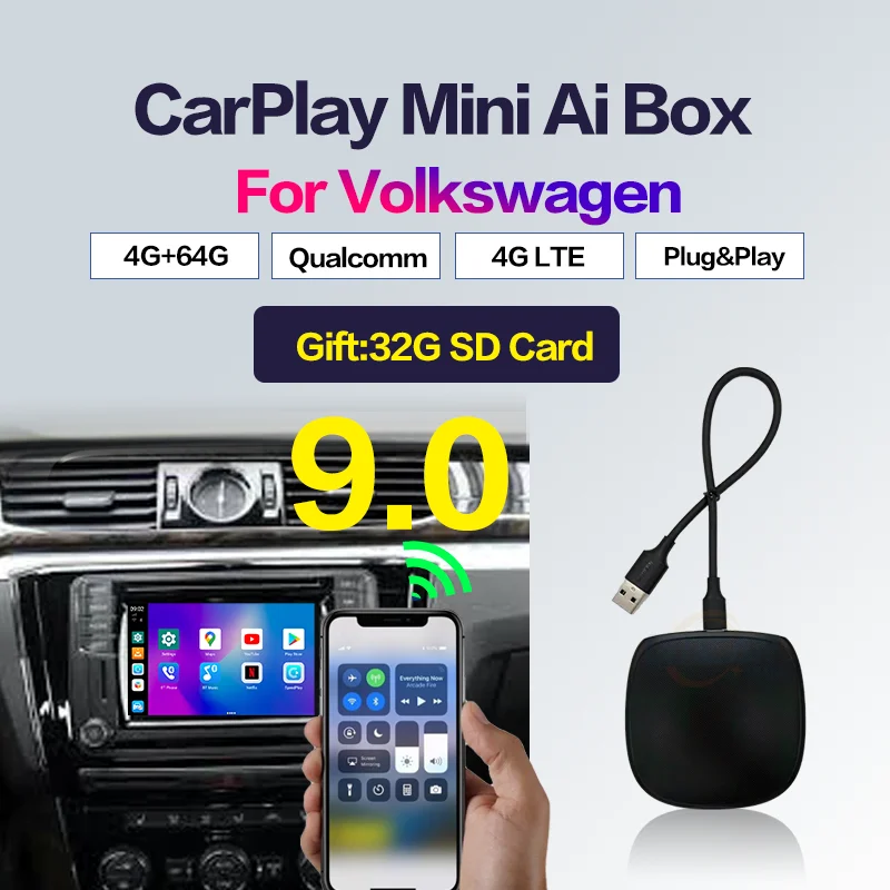 Carplay Android Box Ai беспроводная Apple Auto 2 0 Applemini защитный Мини-ключ для автомобиля VW Volkswagen