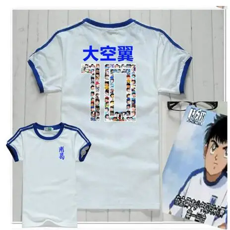 Детские хлопковые повседневные футболки для футбола капитан Tsubasa Ozora blue Футбол японское аниме мужские и женские футболки - Цвет: 8