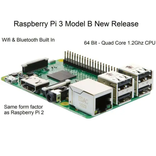 

Rasberry Pi 3 Model B Mother Board Wireless Lan 64Bit 1GB RAM 1.2GHz Quad Core