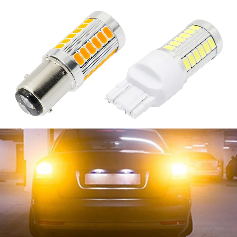 

Lcyonger 2Pcs 1156 1157 5630 33 SMD LED Bulbs Reversing Brake Turn Signal Lights Car Auto LED Accessories Light