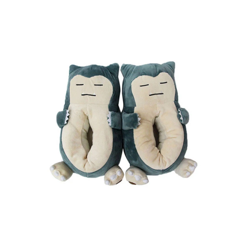 Тапочки с аниме Покемон Snorlax; вечерние тапочки с рисунками животных; женская и мужская обувь унисекс для взрослых; Размеры 35-42; зимняя обувь Kawaii;