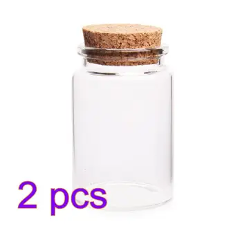 

HIPSTEEN 47*70MM 80ML Glass Bottles Empty Sample Jars with Cork Stoppers for DIY Craft Decoration Transparent