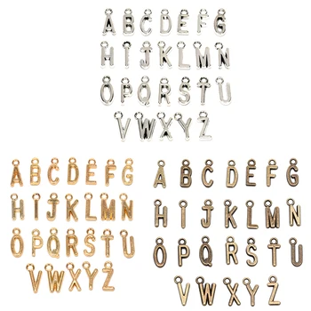 

26Pcs/Lot Alphabet A-Z Charms Pendents Letters DIY Jewelry Findings Gold Bronze Silver Color For Jewelry Making