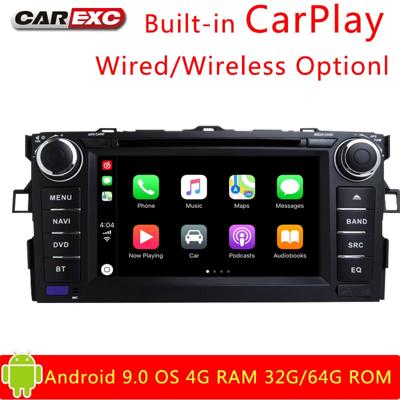 Perfect Android 9.0 Octa Cores Car DVD Player Stereo System For TOYOTA COROLLA 2007-2012 Canbus WIFI Radio GPS Bluetooth GPS Navigation 0