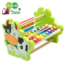 Деревянные мама бусы в виде коровы октавы стук пианино детская развивающая игрушка деревянная рука стук ксилофон Дошкольное образование расчет Fra