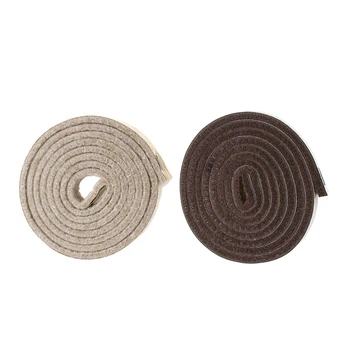 

2Pcs Self-Stick Heavy Duty Felt Strip Roll for Hard Surfaces (1/2 Inch x 60 Inch), Creamy-White & Brown