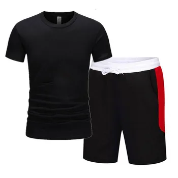 

Tracksuit Men Sets Male Sweatshirt Pants Summer Men's Cropped T Shirt Shorts Casual Suits Sportswear Mens Clothing