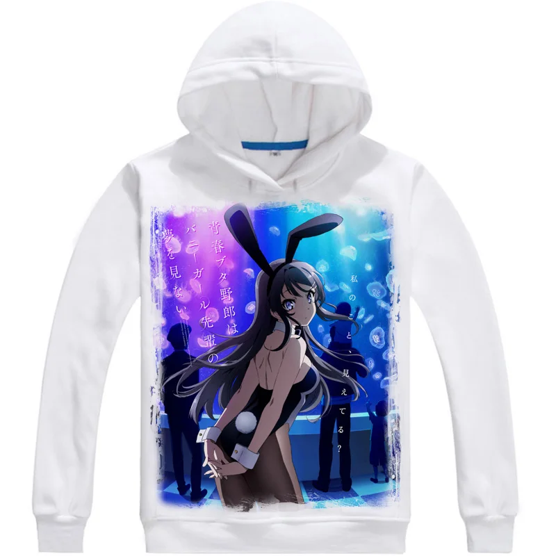 Толстовка с капюшоном Rascal Not Dream of Bunny Girl Senpai для косплея толстовки Sakurajima Mai зимние