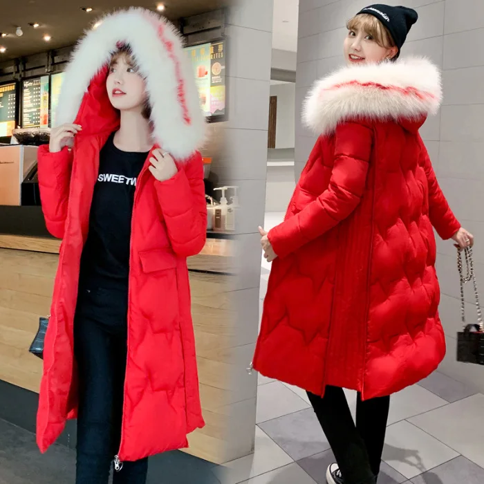 

2019 down Jacket Women's New Style Korean-style Mid-length Loose And Plus-sized Cotton-padded Clothes Students Cotton Coat Thick