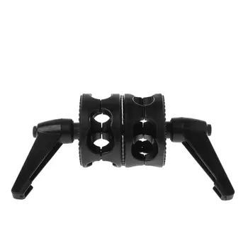 

Dual Swivelling Grip Head Double Angle Tilt Mount Wheel Clamp Connector Bracket Reflector Boom Arm Support Light Stand