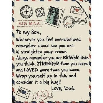 

To My Daughter Wife Son Dad Mom Letter Blanket Sherpa Fleece Warm Soft Bed Couch Nap Throw Blanket Home Decor Blankets