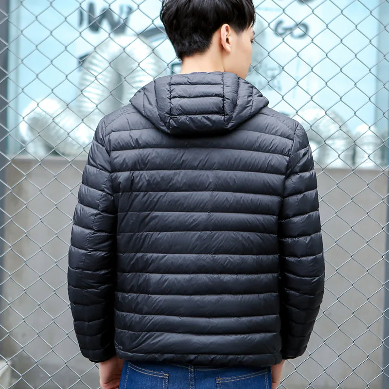 COGOXO Brand Autumn Winter Light Down Jacket Men's Fashion Hooded Short Large Ultra-thin Lightweight Youth Slim Coat H1