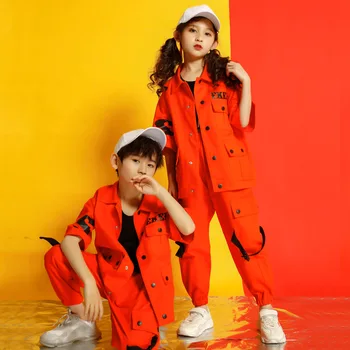 

Children Hip Hop Suit Show Serve Girl Sir Dance Clothes Catamite Hip-hop Street Loose Work Clothes Tide