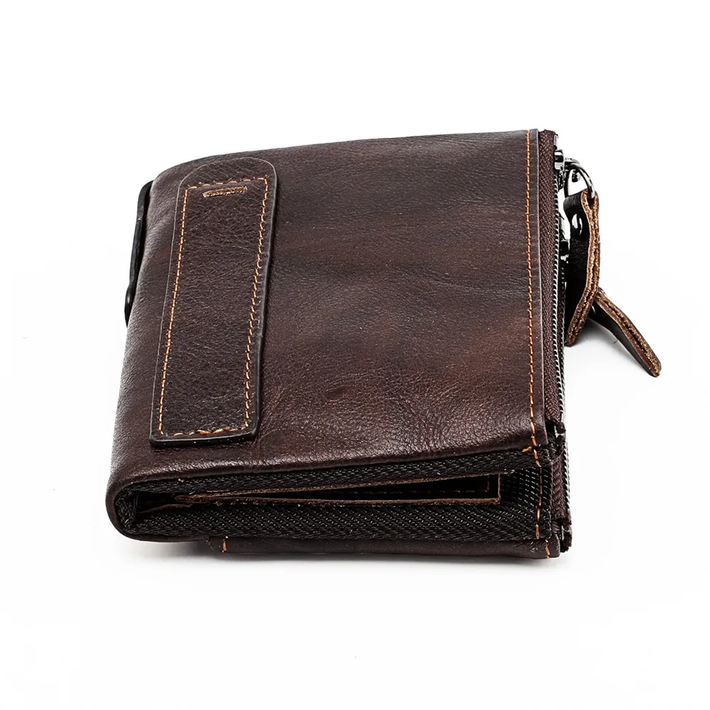 RETROGOO Genuine Crazy Horse Cowhide Leather Men Wallet Short Coin Purse Small Vintage Wallets Card Holder Female Clutch Cartera 3
