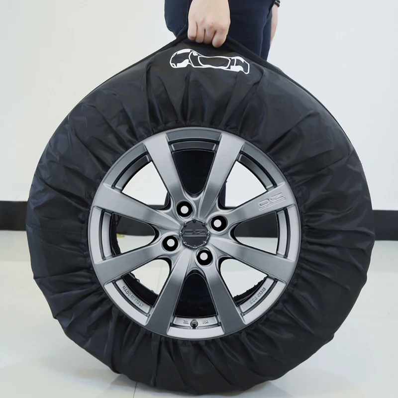 4Pcs Spare Tire Cover Case Polyester Automobile Tires Storage Bag Covers Auto Car Tyre Accessories Vehicle Wheel Rim Protector