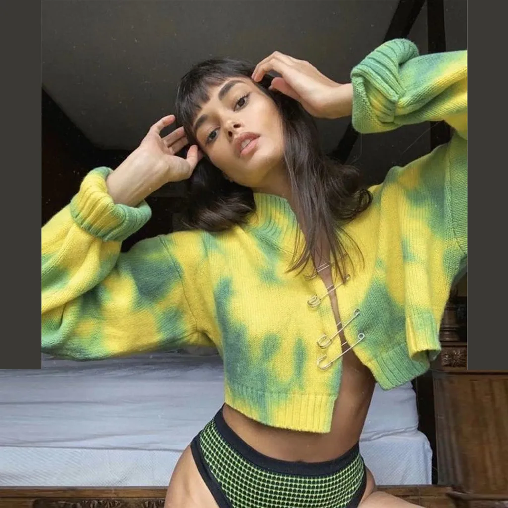 Женское плюшевое пальто с принтом Tie-dye осенняя ажурная куртка капюшоном и