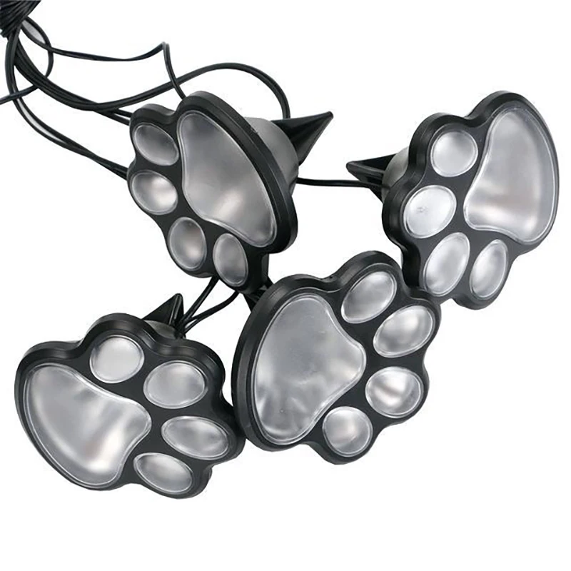 

LED Solar Power Bear Paw Animal Prints Lights Outdoor Lamp Path Landscape Decorative Exterior Garden Solar Powered
