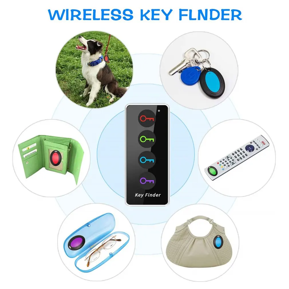 4 в 1 расширенный беспроводной ключ Finder дистанционный локатор для ключей телефон кошельки анти-потеря с Фонарь функция Finder