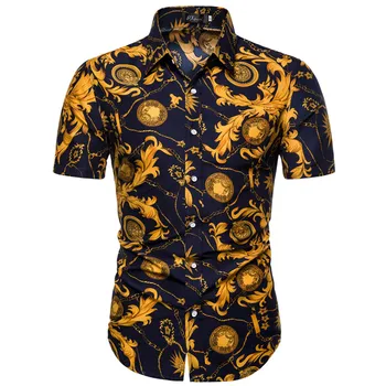 

Hot-selling Mens Short Sleeve Hawaiian Shirt Summer Casual Floral Shirts For Men Asian Size M-5XL