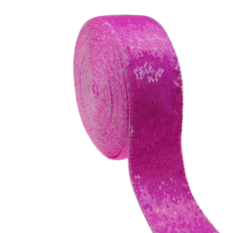 BOCA 50 ярдов 3 дюйма 75 мм розовый до белый Реверсивный Стеклярус пайетки ткань лента для платья Луки DIY украшения одежды