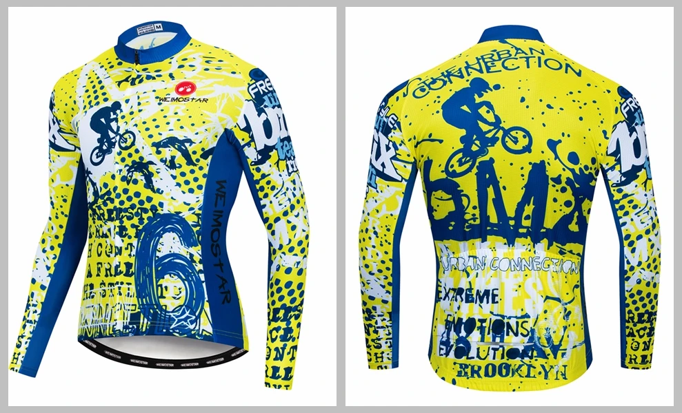 cycling jersey Men Mountain Bike jersey fall MTB Bicycle Shirt long sleeve Road blouse Top Breathable autumn skull black