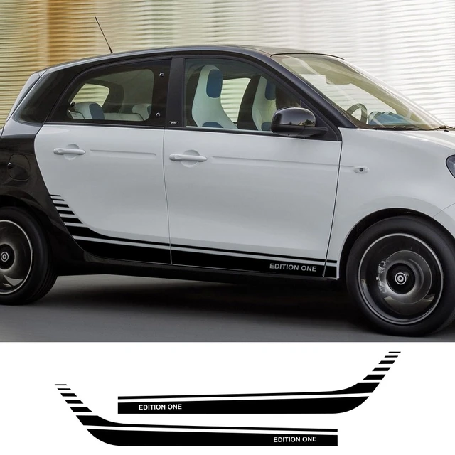 2pcs Car Styling For Smart 451 453 Fortwo Forfour Sport Racing Custom  Stickers Door Side Body Skirt Decor Stickers Vinyl Decals - Car Stickers -  AliExpress