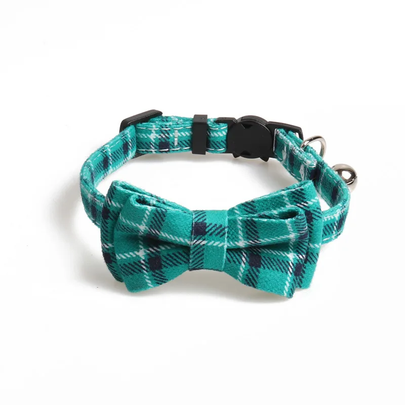 Hot cat collar collar scarf cat accessories collar plaid pet collar kitten butterfly style with bell pet collar cat