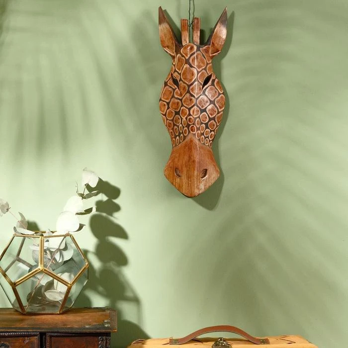 Mask &quotGiraffe&quot 30 cm tree 5514760 Home decor Statues Sculptures Decoration Crafts Garden | Дом и сад
