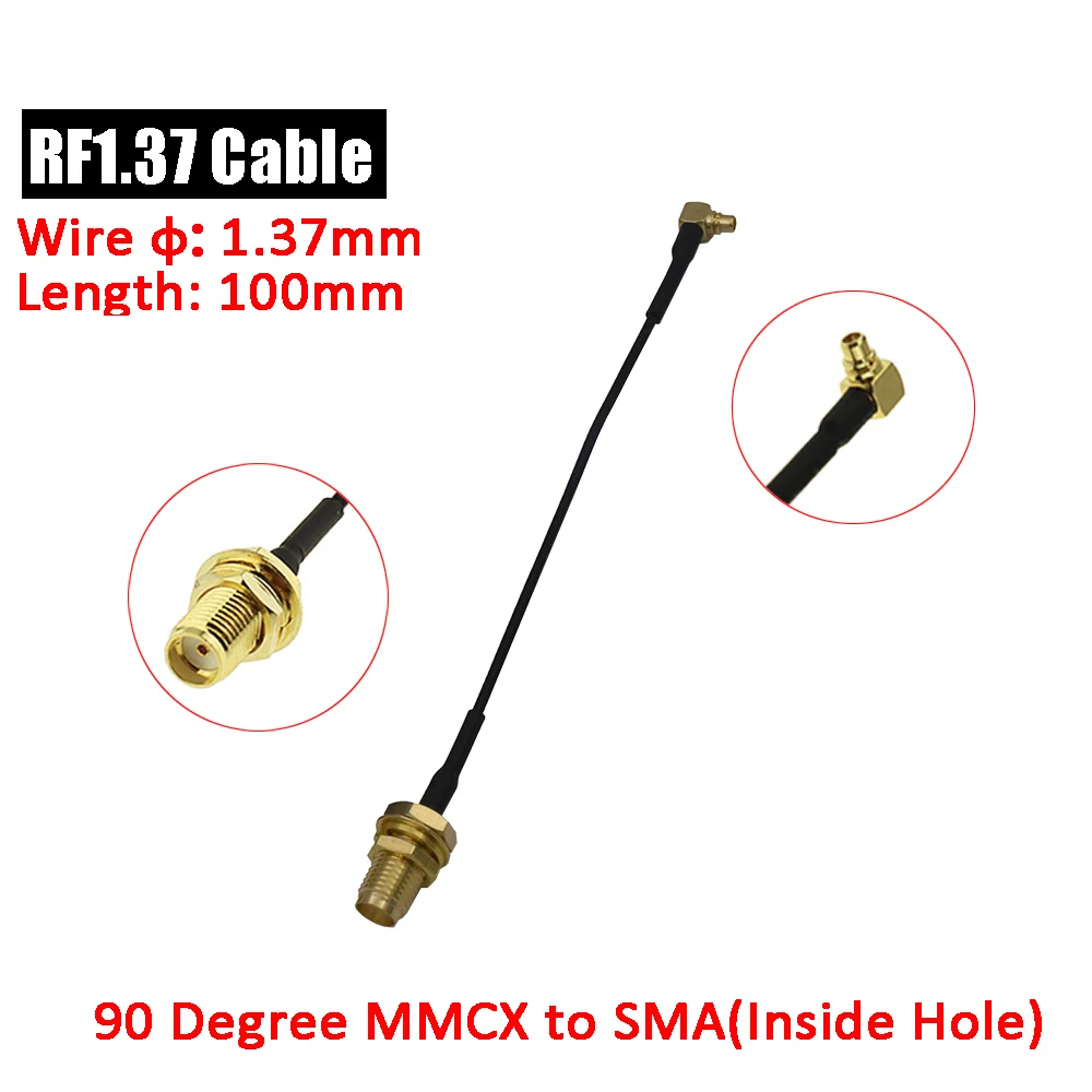 10cm RF1.37 Cable Ipex 1 /MMCX to SMA / RP-SMA Antenna Pigtail Cable for  PandaRC TBS VTX RC Models RC Drone FPV Racing