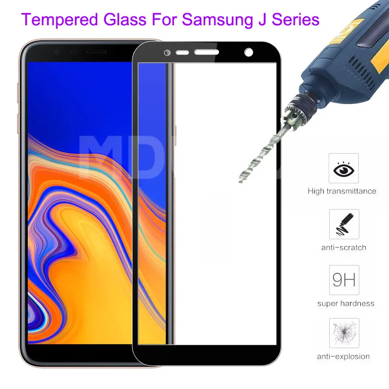 

9D Full Cover Protective Glass on For Samsung Galaxy J3 J5 J7 2016 2017 J2 J4 J6 J8 2018 Tempered Screen Protector Glass Film