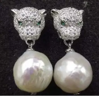 

Jewelry Free Shipping fashion 12mm natural south sea white pearl earrings