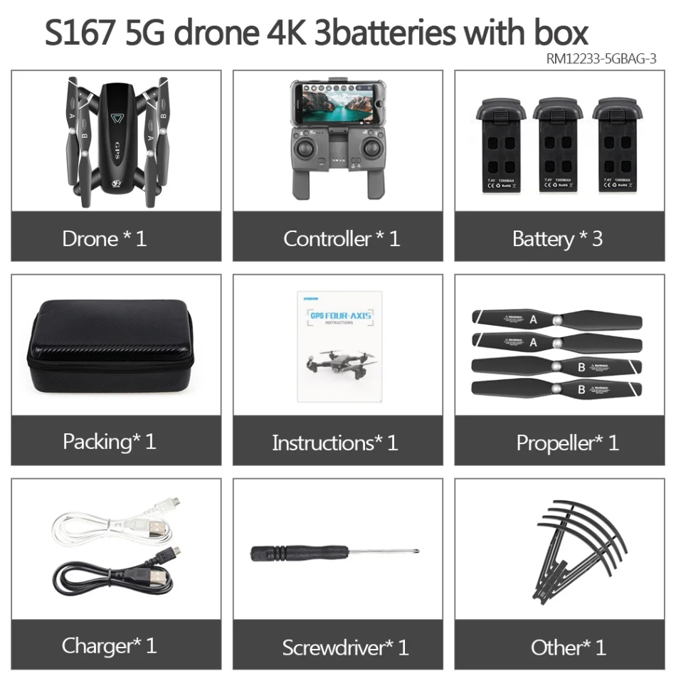 5G 3B With Bag CSJ S167GPS Дрон с камерой 4K камера 5G Wi-Fi FPV Дрон точка полета жестом Фото Видео авто возврат дома RC Квадрокоптер - Цвет: 5G 3B With Bag