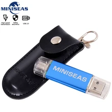Usb แฟลชไดรฟ์โลหะ 9 สีโทรศัพท์ OTG ไดรฟ์ปากกา 8GB 4GB Pendrive 64GB 32GB 16GB หน่วยความจำ Usb Stick Miniseas(China)